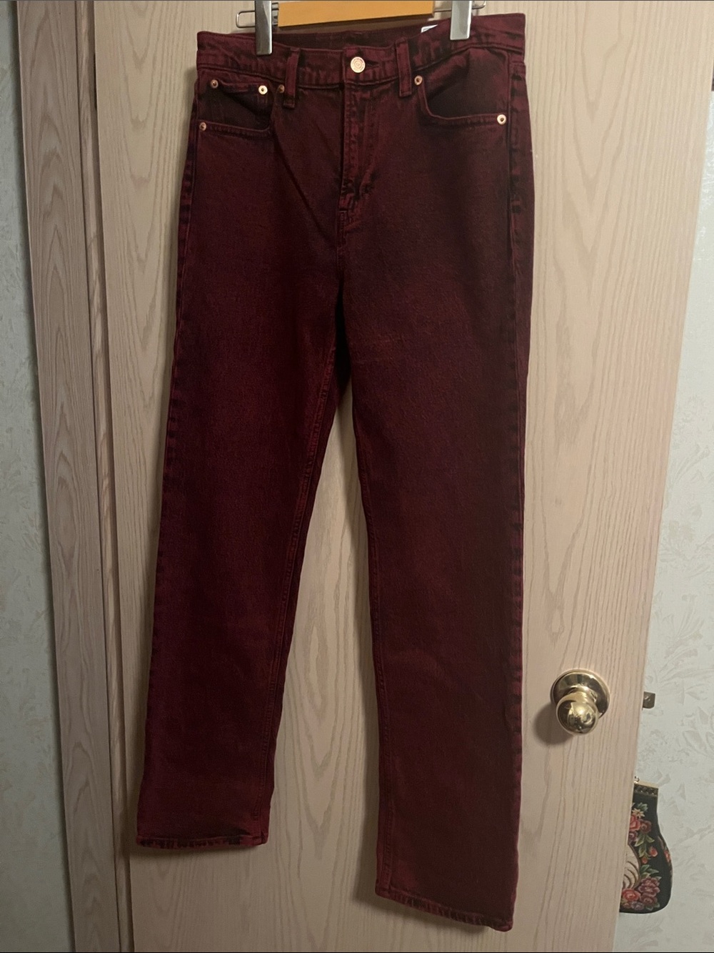 GAP Women's Wine Straight-Leg Jeans